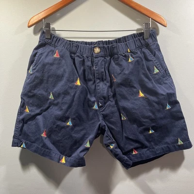 Pantalones Cortos Chubbies Para Hombre XL Azul Veleros AOP 6" Algodón Sarga Cintura Elástica Foto 1 de 4