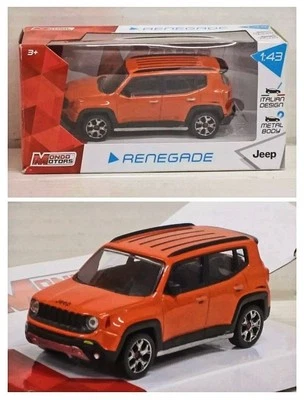 JEEP RENEGADE 1/43 MOTORAMA MONDO MOTORS ORANGE SPEED POWER CARARAMA METAL NEW - Immagine 1 di 4