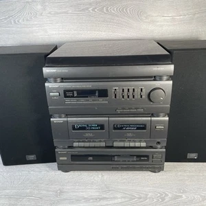 Sharp Stereo CMS-150CDE 2 Altavoces Sistema de Pila de Alta Fidelidad Trabajo de Vinilo y Cinta - CD FALLA - Imagen 1 de 17