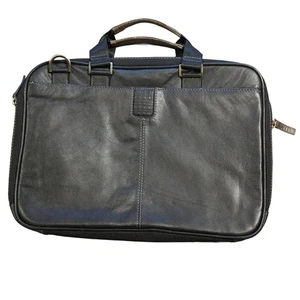 Nashville Boconi Cremallera Superior Grano Cuero Maletín Laptop Bolso de Viaje Sin Correa - Imagen 1 de 18