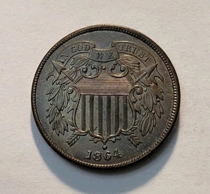 1864   2 Cent Piece Civil War Era Coin--High Grade - Picture 1 of 6