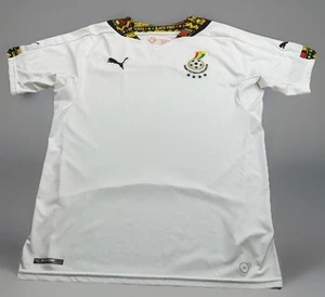 GHANA Black Stars Men's Medium Soccer Football Jersey Puma 2014 Home Kit White - Picture 1 of 10