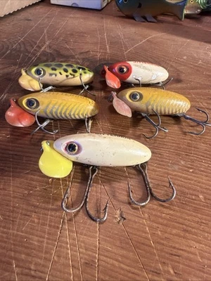 Arbogast винтажный пластиковый кромки Jitterbug - лот из 5 WW 2 - Изображение 1 из 4