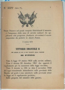 80439 - REGNO - Documento: REGIO DECRETO: Ascoli Piceno - 1876 - Picture 1 of 1
