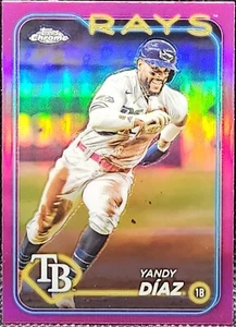 2024 Topps Chrome Yandy Diaz #107 Pink Refractor Tampa Bay Rays *Buy 2 Get 1 - Picture 1 of 3