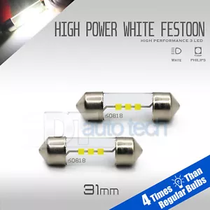 2X 31MM High Power Chip LED Map/Dome Interior Light Bulbs 6000K White - Foto 1 di 5