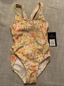 Art class Swimsuit one piece With Side Cut Outs Tropical Yellow  Size XS 4/5 - Picture 1 of 4