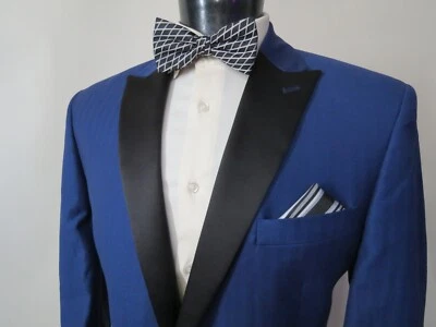 Recent Jos. A. Banks "TAILORED FIT" Sapphire blue Tuxedo Dinner Jacket 44 S - Image 1 of 4