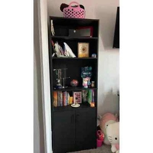 5-Shelf Bookcase Sturdy Storage Unit Adjustable Shelves Espresso Finish 71" Tall - Picture 1 of 13