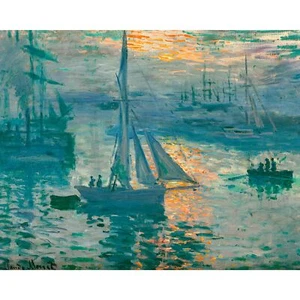 Claude Monet, Sunrise (Marine), 1873, Lustre Canvas Print, 11" x 14" - Picture 1 of 10