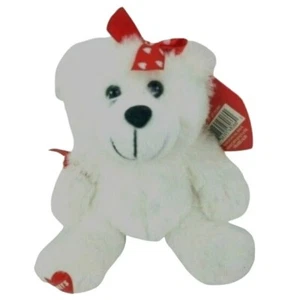 Hersheys Kisses Valentines Day Teddy Bear Plush White Red Bow Stuffed Animal - Picture 1 of 7