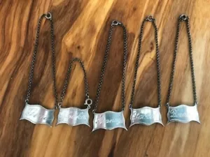VINTAGE STERLING SILVER DECANTER BOTTLE LABELS - Picture 1 of 6