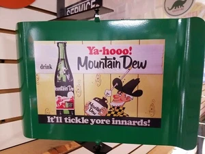 MOUNTAIN DEW GREEN VINTAGE/RETRO SPINNING WALL MOUNT ADVERTISING SIGN - Picture 1 of 2