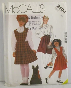 McCall's Pattern 2104 Girls Skirt Bibs Blouse Size 14 Breast 32" Cut Complete - Picture 1 of 12