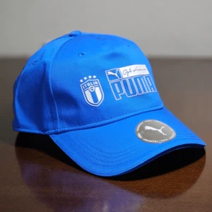 Puma Italia National Soccer Team Dad Hat Cap Blue White 3D Vinyl Logo Adjustable - Picture 1 of 10