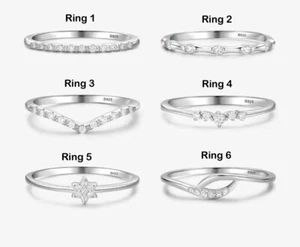 Funkelnder Vorsteckring echt 925 Sterling Silber Größe J L N P R 💖 - Bild 1 von 30