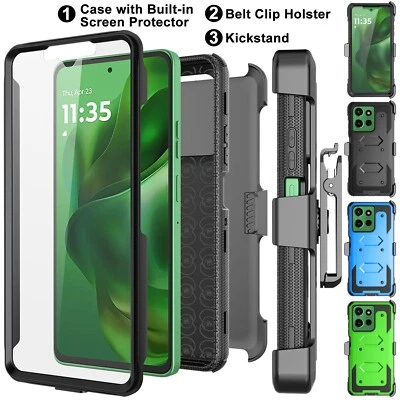 For Motorola Moto G Power 5G 2025 2024 Case Clip Holster Cover+ Screen Protector - Image 1 of 4