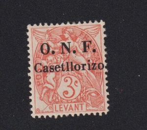 Timbre Castellorizo Colonies Française Variété N° 16a 3 c Blanc gomme charnière - Foto 1 di 2
