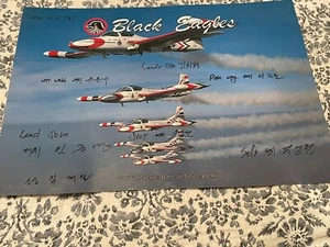 Black Eagles Korean Air Force Air Demonstration Team Print Signed By Pilots Rare - Picture 1 of 14