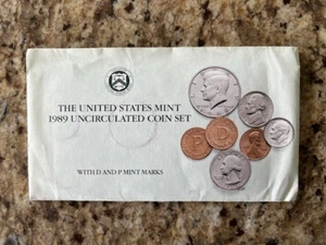 1989 Uncirculated Coin Set U.S Mint Orig Gov Packaging D & P 10 Coins - Picture 1 of 2
