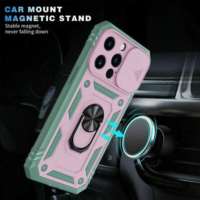 For iPhone 16 15 14 13 Pro Max XR Rugged Ring Stand Shockproof Hard Case Cover - Image 1 of 4