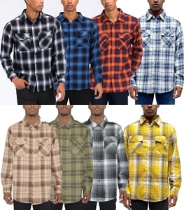 Camisa Weiv Unisex a Cuadros Tradicional Franela Botones Mangas Largas - Imagen 1 de 32