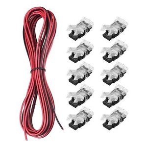 LED Strip Connector for Non-Waterproof 2 Pin 10mm Lights 16.4ft Extension Cable - Picture 1 of 4