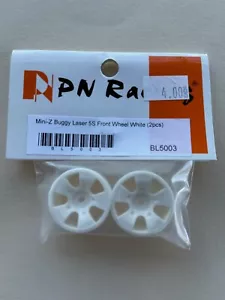 PN Racing Mini-Z Racer Buggy Laser 5S Front Wheel White 2pcs BL5003 - Picture 1 of 2
