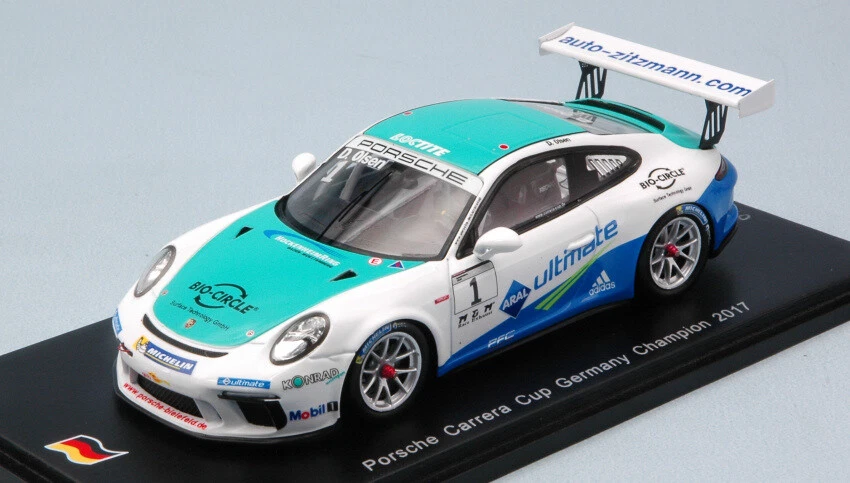 Porsche 911 GT3 Cup #1 Campeón de Alemania 2017 Dennis Olsen Modelo 1:43 Modelo Spark Foto 1 de 1