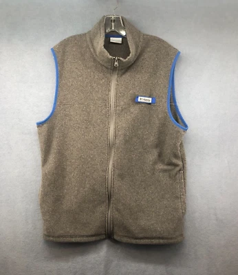 Columbia PFG Mens Fleece Vest Grey Size M Medium Full Zip Outdoors Fishing Blue - Image 1 of 4