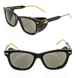 Gucci Guilloché 0671 schwarze Blinkerbrille aus Nietenleder Unisex GG0671S 001 - Bild 1 von 9