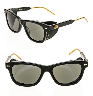 GUCCI Guilloché 0671 Negro Tachuela Cuero Intermitente Unisex Gafas de sol GG0671S 001 Foto 1 de 4