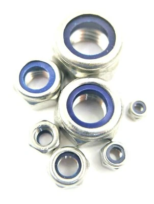 NUTS N BOLTS UK Nyloc Nylon Insert Stainless Steel Locking Nuts Nylon A2 M3 M4 M5 M6 M8 M10 M12