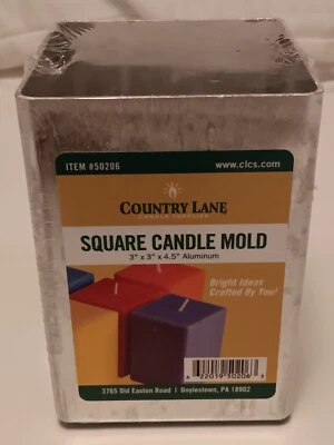 Country lane square aluminum candle mold 3 x 3 x 4.5 seamless - Image 1 of 4