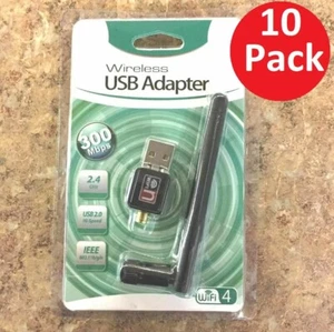 10 X LOT Antenna 300n 300Mbps Mini Wireless USB Wifi Adapter Network 802.11n/g/b - Picture 1 of 13