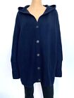 NWT! NEW! NAADAM Plus Size 3X Blue 100% Cashmere Top Hooded Cardigan Sweater