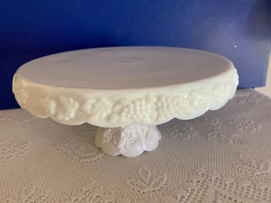 Westmoreland Milk Glass Paneled Grape Pedestal cake stand 11" - Picture 1 of 7