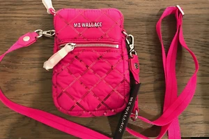 Brand New WT MZ WALLACE Fuchsia w/Sequin Micro Crosby Quilted Nylon Crossbody - Picture 1 of 5