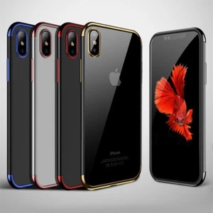 Electroplate TPU Case for iPhone 8 7Plus XR ShockProof Soft Phone Cover Silicone - Picture 1 of 15