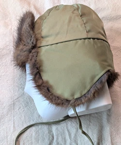 Cabelas Vintage 90s Muskrat Fur Trapper Hat Size Small Canada Hunting Outdoor - Bild 1 von 9