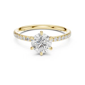 1ct ROUND lab grown diamond full band enegaement wedding anniversary ring gold - Picture 1 of 4