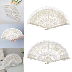 Lace Folding Fan Creative Elegant Hand Fan Vintage Handheld Fan for Show Dancing - Picture 1 of 12