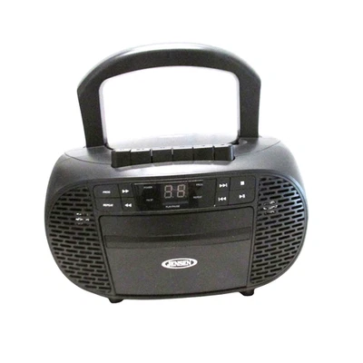 Reproductor de CD estéreo portátil Jensen CD-550 y radio AM/FM casete negro Foto 1 de 4