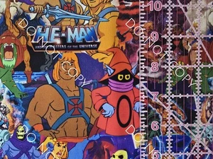 Custom Cotton Woven Fabric 80s Cartoon He Man Skeletor By the 1/4 Yard 9x56 V3 - Picture 1 of 2