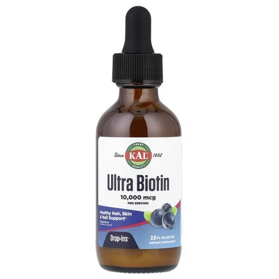 Ultra Biotina, Baya Mixta, 10.000 mcg, 2 fl oz (59 ml) Foto 1 de 2
