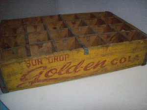 Vintage SUN DROP GOLD-EN COLA, WOODEN SODA CRATE, OSHKOSH WISCONSIN, Pop Bottle - Picture 1 of 9