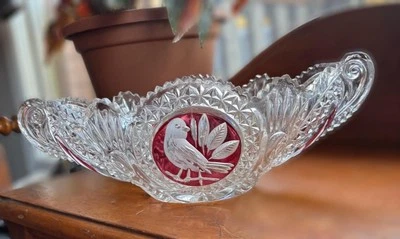 Hofbauer Red Bird crystal bowl - Image 1 of 4