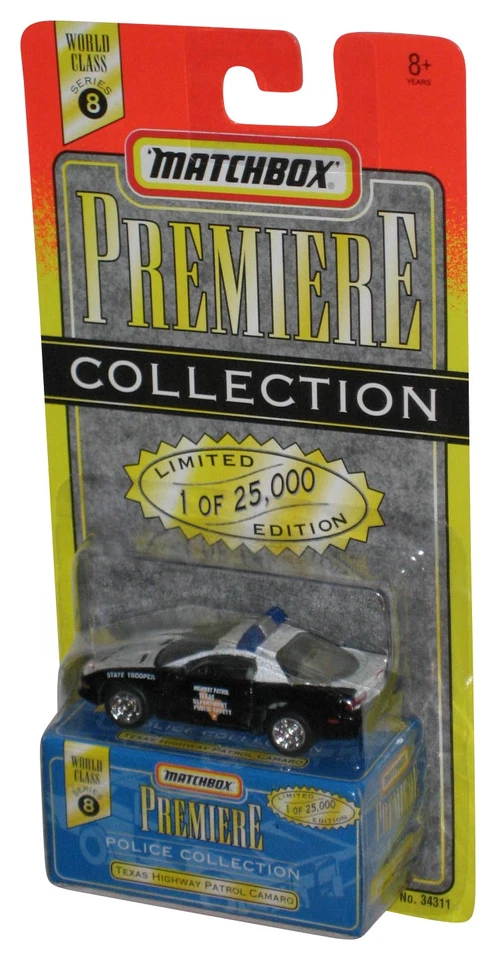 Matchbox Premiere Collection (1996) Police Texas Highway Patrol Camaro Toy Car - Image 1 of 1