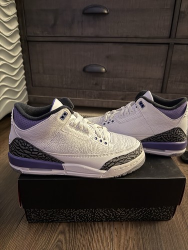 Air Jordan 3 Retro Dark Iris taglia 7Y GS scarpe bellissime nuove con scatola $235