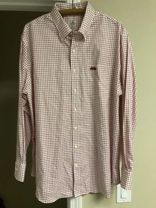 PETER MILLAR OLE MISS Nanoluxe Easy Care Long Sleeve Button Front Pocket Checked - Picture 1 of 7